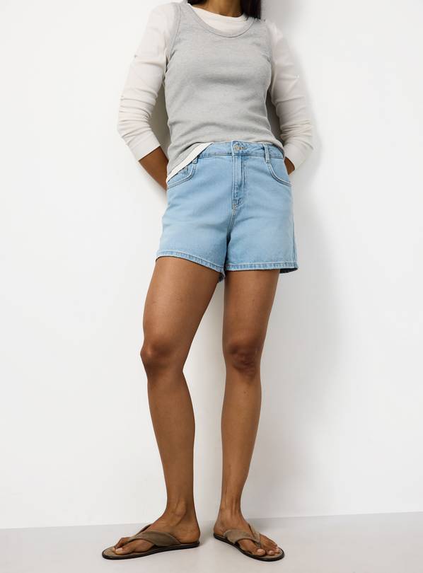 Light Denim A Line Shorts 20